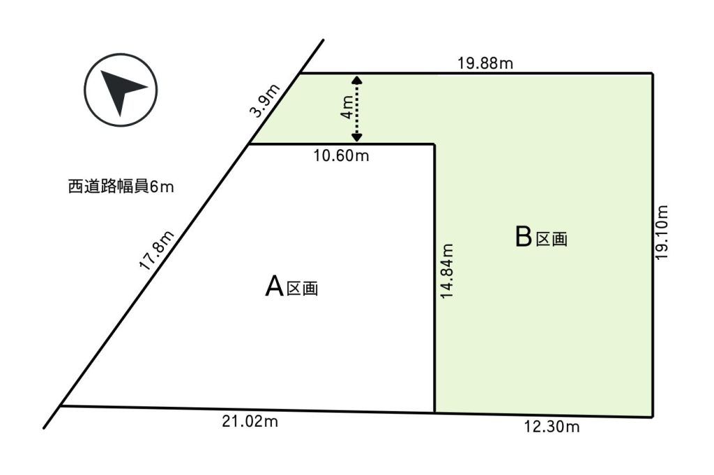 エースホーム太田店白石建設彩の杜B区画土地図面