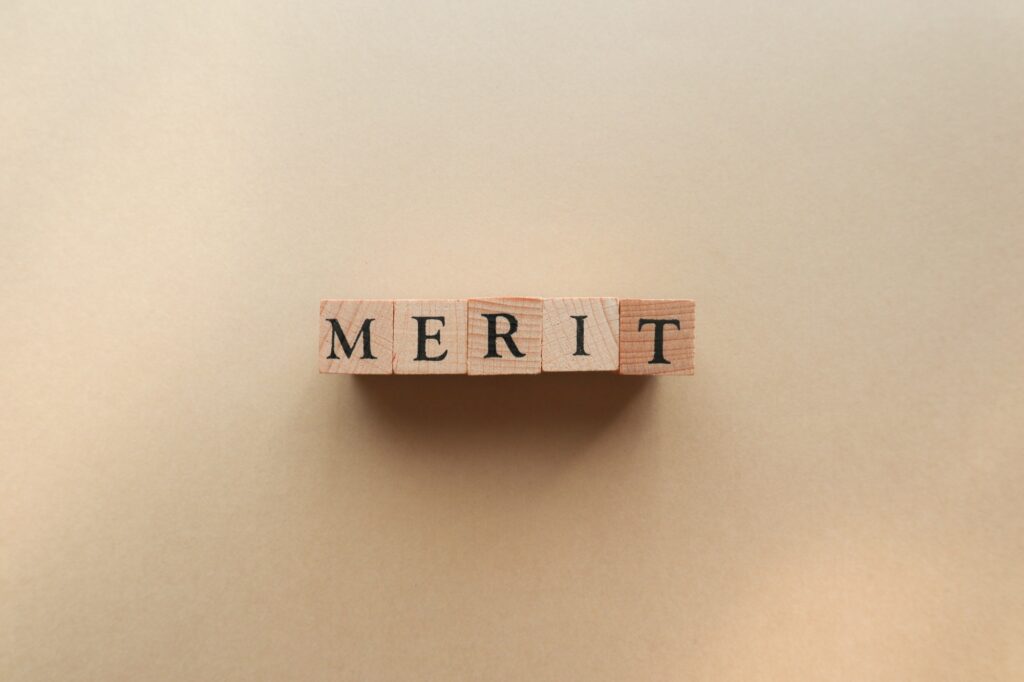 メリットmeritの文字ブロック