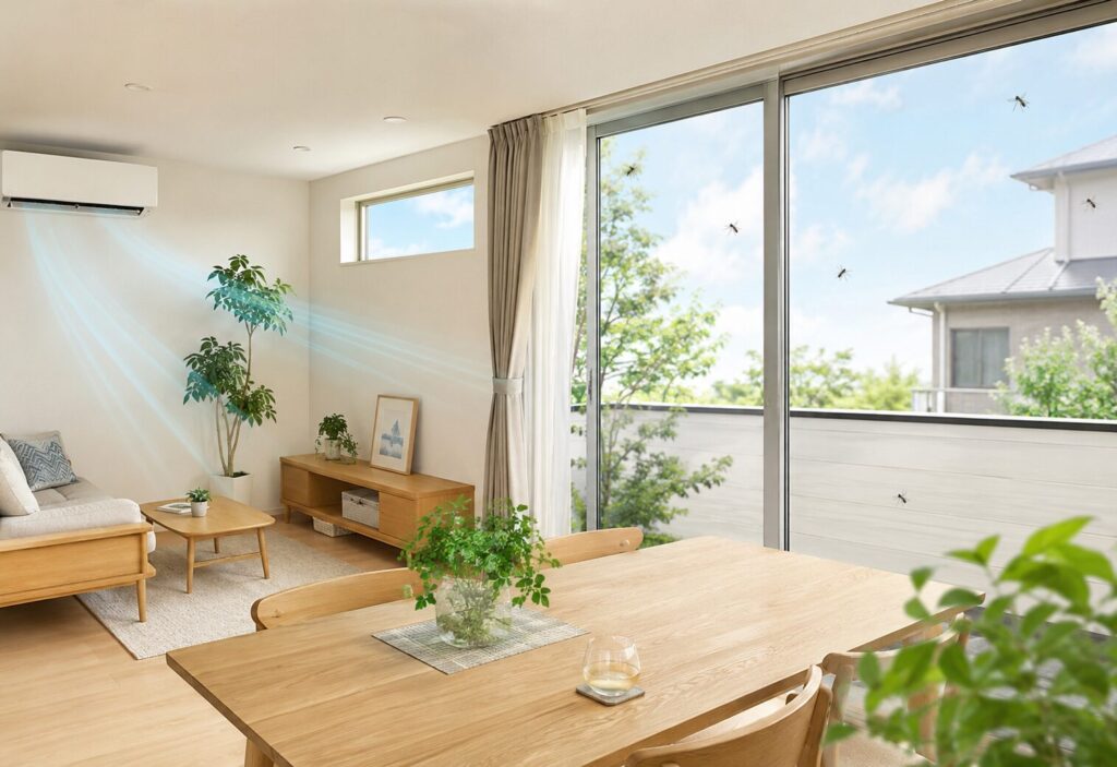 窓を開けなくても快適。高気密・高断熱の家は「虫の入りにくい家」になる